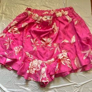 Vigoss Pink Floral Ruffle Skort